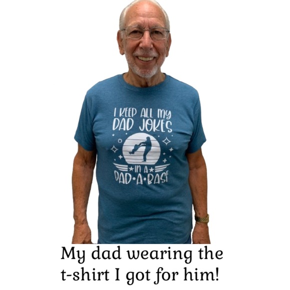 RUSTIC UNITED Unisex Graphic Tee I KEEP ALL MY DAD JOKES IN A DAD-A-BASE NWOT - Picture 3 of 12